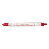 Bohemian Floral Ditsy Style Monogrammed Zwarte Inkt Pen (Voorkant)