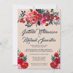 Bohemian Floral Elopement Reception Kaart
