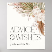 Bohemian Floral & Feathers Advies & Wensen Poster (Voorkant)