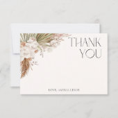 Bohemian Floral & Feathers Dank u kaart (Voorkant)