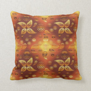 Bohemian Floral Golden Retro Kussen