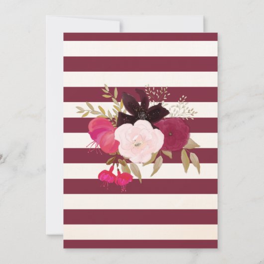 Bohemian Floral Lingerie Shower Invitation Kaart (Achterkant)