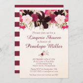 Bohemian Floral Lingerie Shower Invitation Kaart (Voorkant / Achterkant)