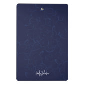Bohemian Floral Navy Name Monogram Mini Klembord (Achterkant)