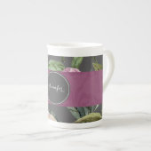 Bohemian Floral Personalized Bone China Mok (Voorkant rechts)