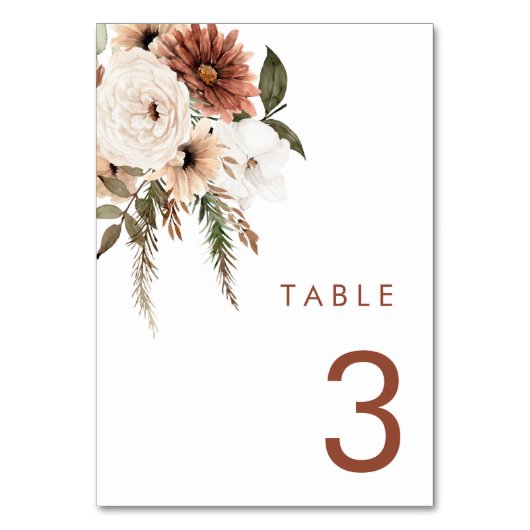 Bohemian Floral Terracotta Wedding Kaart (Voorkant)