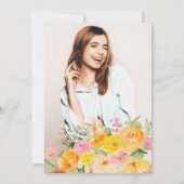 Bohemian floral waterverf terracotta afstuderen kaart (Achterkant)