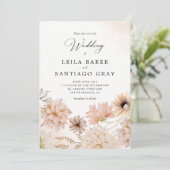 Bohemian Floral Wedding Kaart (Staand voorkant)