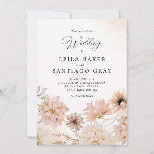 Bohemian Floral Wedding Kaart