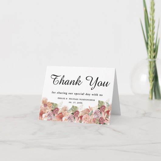 Bohemian Florals Thank You (Devant)