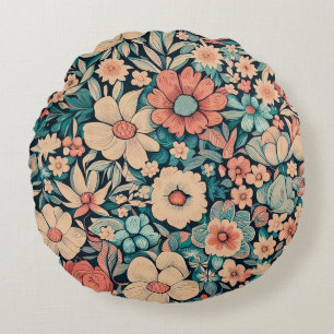 Bohemian Flower Pillow Hoesje Rond Kussen