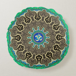 Bohemian Fractals Spiritueel Aum Yoga Ronde Kussen