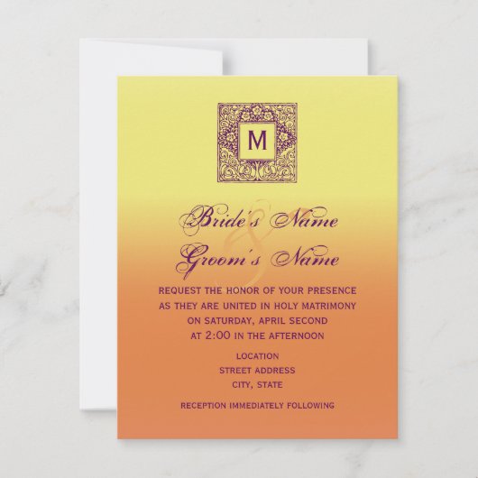 Bohemian Geïnspireerd Monogram Weddenschap Kaart (Voorkant)