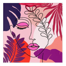 Bohemian Girl Line Art Roze esthetiek