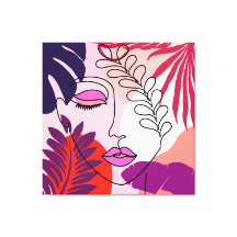 Bohemian Girl Line Art Roze esthetiek