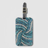  bohemian girly chic silver grey turquoise blue bagagelabel (Voorkant (verticaal))