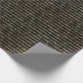 Bohemian Gold Chevron Pattern op Black Cadeaupapier (Hoek)