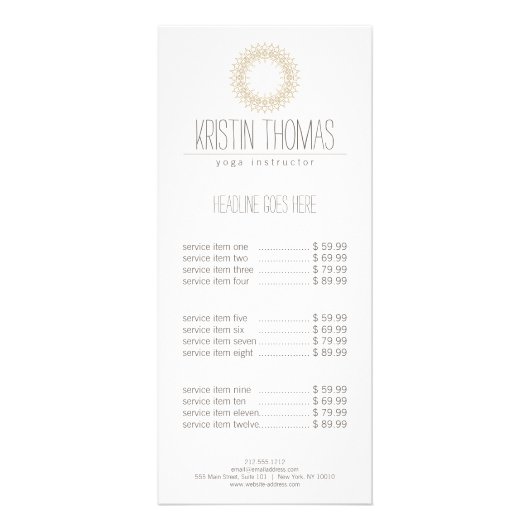 Bohemian Gold Sun Mandala Reclamekaart (Voorkant)