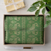 Bohemian Green en Gold Foil Peacok Pattern Tissuepapier (Geschenk)