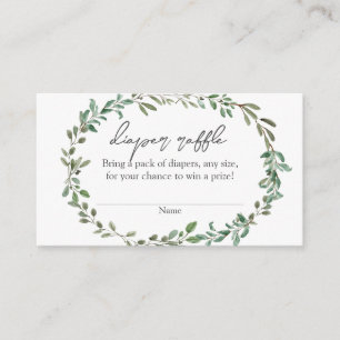 Bohemian Greenery Baby shower Diaper Raffle Insert Informatiekaartje