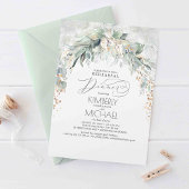 Bohemian Greenery Spring Garden Rehearsal Dinner Kaart