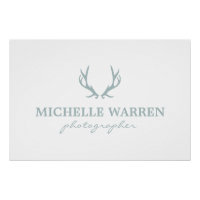 Bohemian Grey Antlers op witte Logo Downloaden