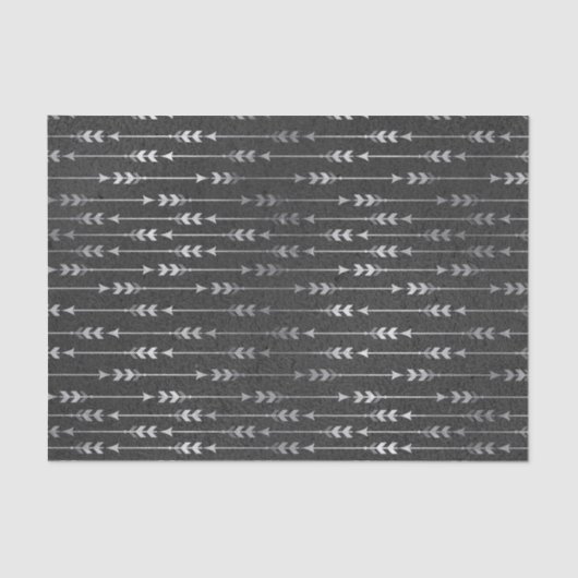 Bohemian Grey Arrow Stripe Abstracte stijl Tissuepapier (Voorkant)