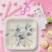 Bohemian Grey Floral Paper Bord (Feest)