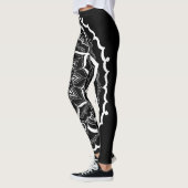 Bohemian Hand Drawn Mandala Black White Leggings (Links)
