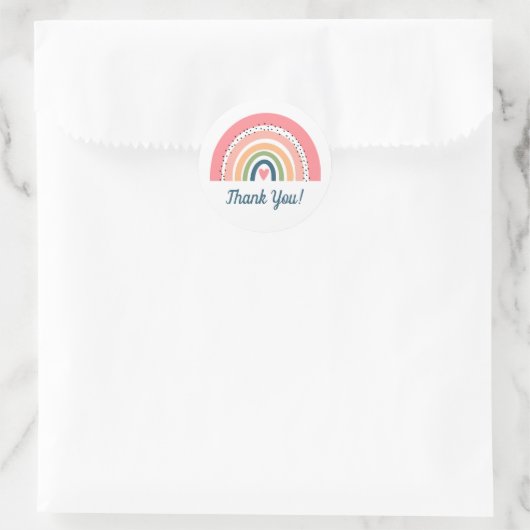 Bohemian Heart en Rainbow Dank u Ronde Sticker (Tas)