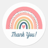 Bohemian Heart en Rainbow Dank u Ronde Sticker (Voorkant)