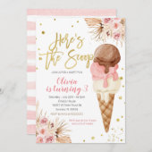 Bohemian Hier is de scoop Ice Cream Birthday Kaart (Voorkant / Achterkant)