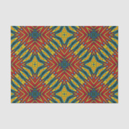 Bohemian Hippie Red Blue Yellow Ethnic Tribal Tissuepapier