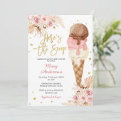 Bohemian Ice Cream Baby shower Kaart (Staand voorkant)