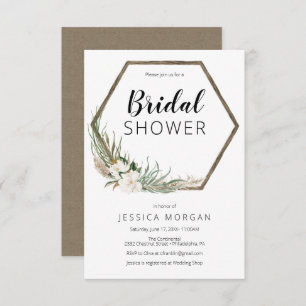 Bohemian krans bruids douche uitnodiging Kaart