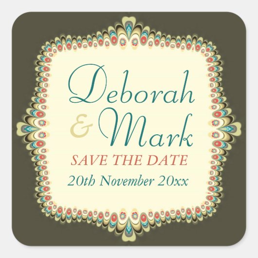 Bohemian Lace Save the Date Sticker (Voorkant)