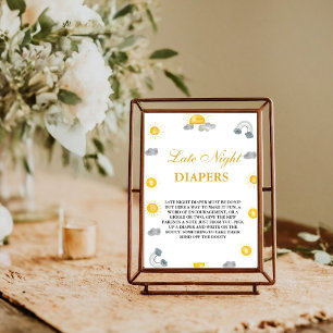 Bohemian Late Night Luier Baby shower Game Poster