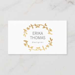 BOHEMIAN LEAF KRANS LOGO in GOUD Visitekaartje