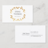 BOHEMIAN LEAF KRANS LOGO in GOUD Visitekaartje (Voorkant / Achterkant)