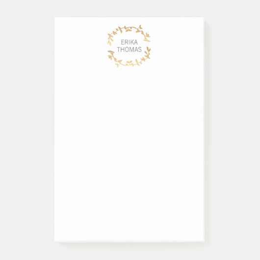 BOHEMIAN LEAF KRANS LOGO in GOUDEN Post-it® notes (Voorkant)