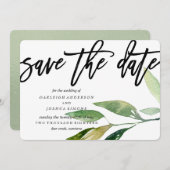 Bohemian Leaves Sla het datumscript op Save The Date (Voorkant / Achterkant)