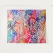 Bohemian Mandala Flowers Waterverf Wandkleed (Voorkant (horizontaal))