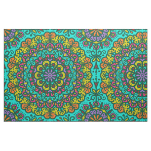 Bohemian Mandala Jewel Tone Hand getekend Kleurrij Stof