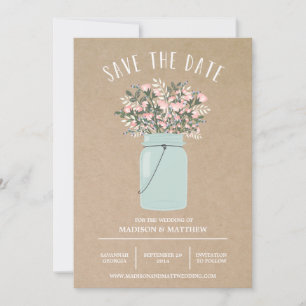 Bohemian Mason Jar De bekendmaking van de datum Save The Date