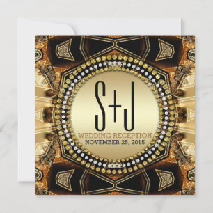 Bohemian Medieval Gold Satin Weddenschap Kaart