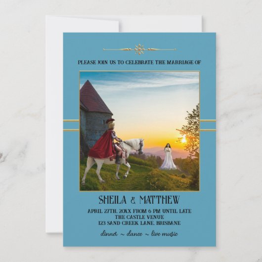 Bohemian Medieval Photo Weddenschap Kaart (Voorkant)