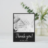 Bohemian Modern Photograph Zwart Lijst Dank u Briefkaart (Staand voorkant)
