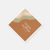 Bohemian Modern Terracotta Wedding Servet (Hoek)