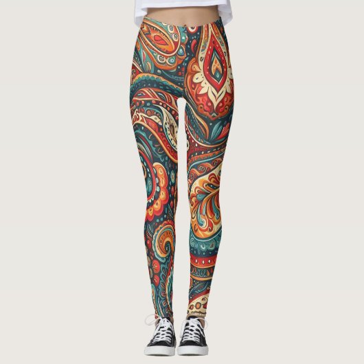 Bohemian Paisley no 5 Leggings (Voorkant)
