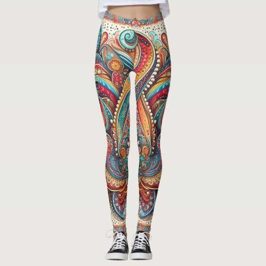 Bohemian Paisley no 6 Leggings (Devant)